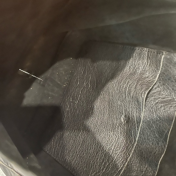 Lucky Brand Pebble Leather Studded Black Crossbody Bag Boho Hippie - Picture 6 of 16